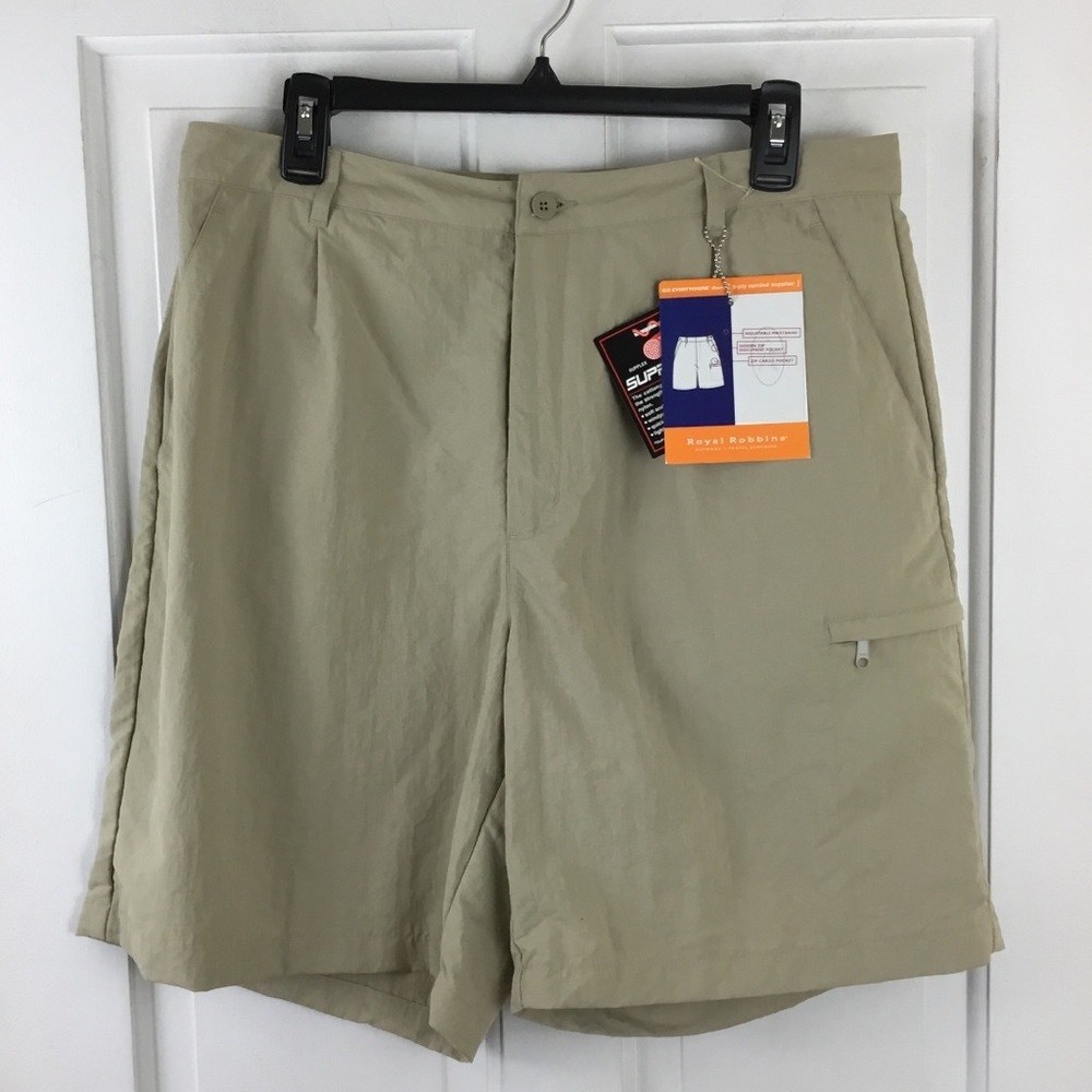 Royal Robbins Khaki Nylon Shorts Size 14 NWT